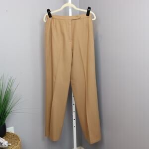 Vintage Evan Picone Camel‎ Wool Wide Leg Trousers High Rise USA Size 14